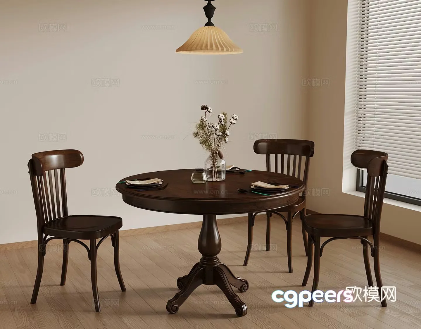 Dining table and chairs Wasabi Wind Dining table and chairs 3D model