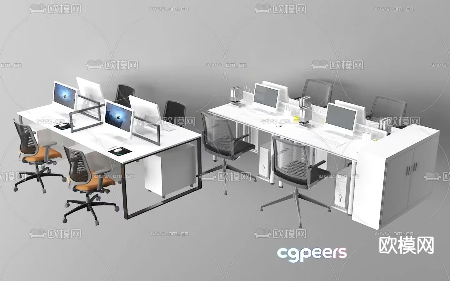 Office desk and chair 3d model