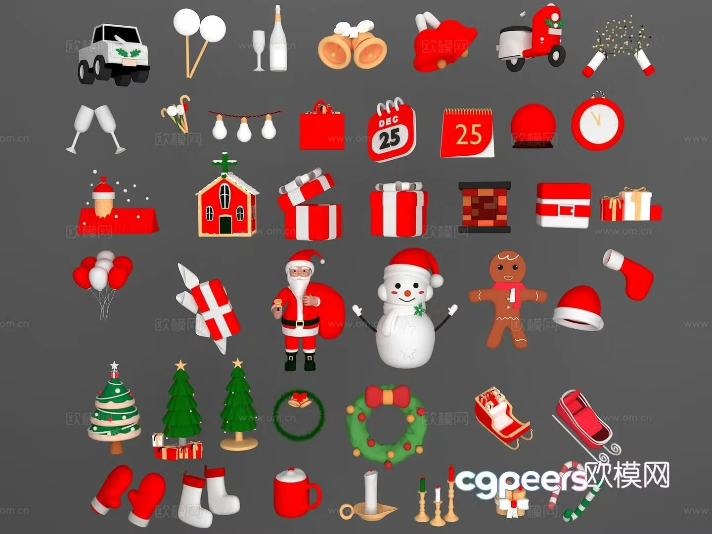 Christmas Toys Santa Claus Christmas Ornaments Beautiful 3D Model