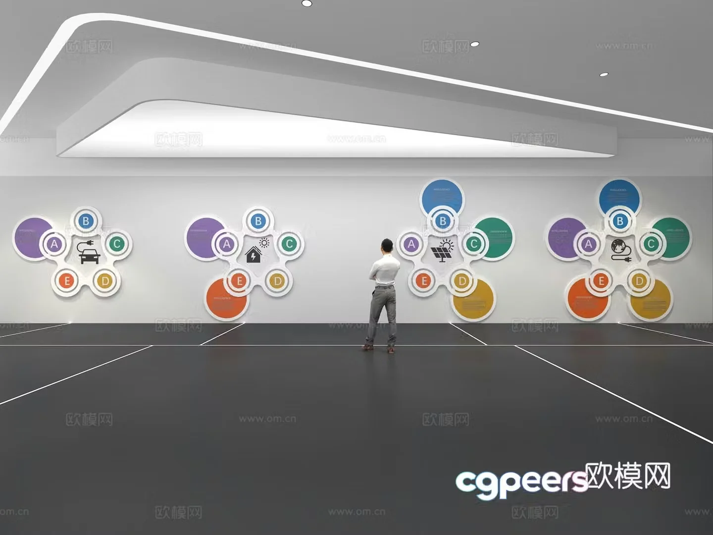 Cultural wall Corporate culture wall Display wall Education Exhibition hall Campus culture Corridor 3D model