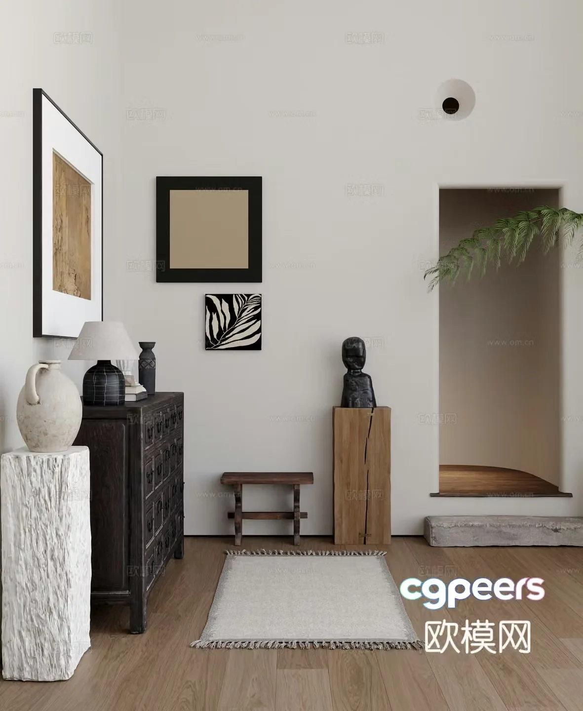 3D model of entrance hallway