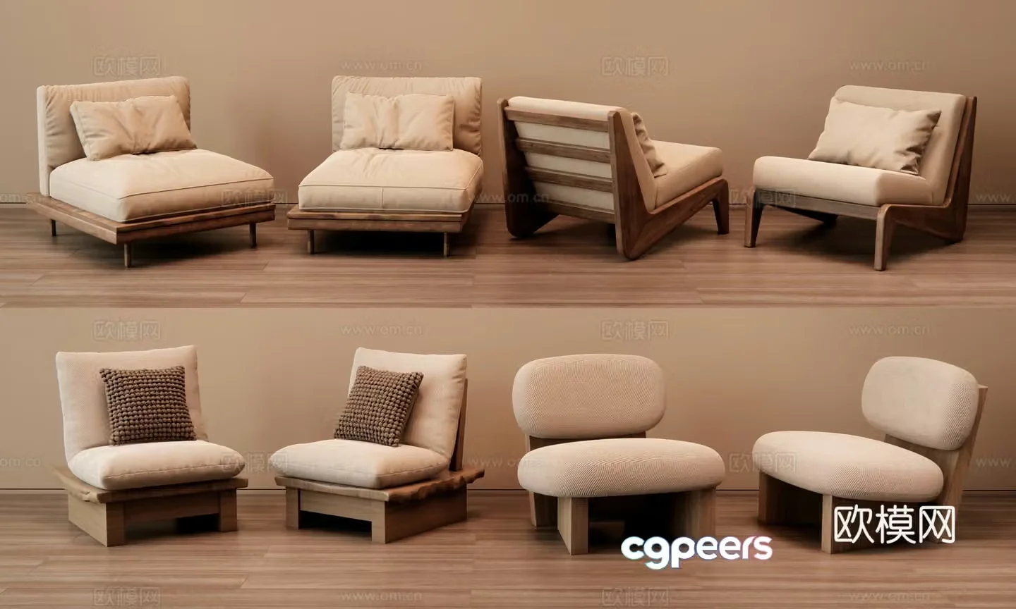 Wabi Sabi leisure chair sofa chair 3d model