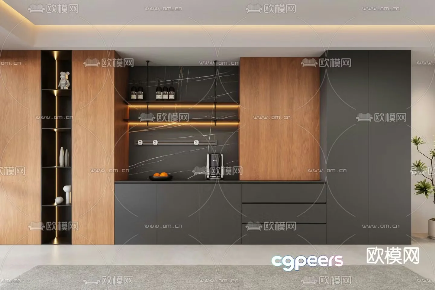 Sideboard wine cabinet 3d model