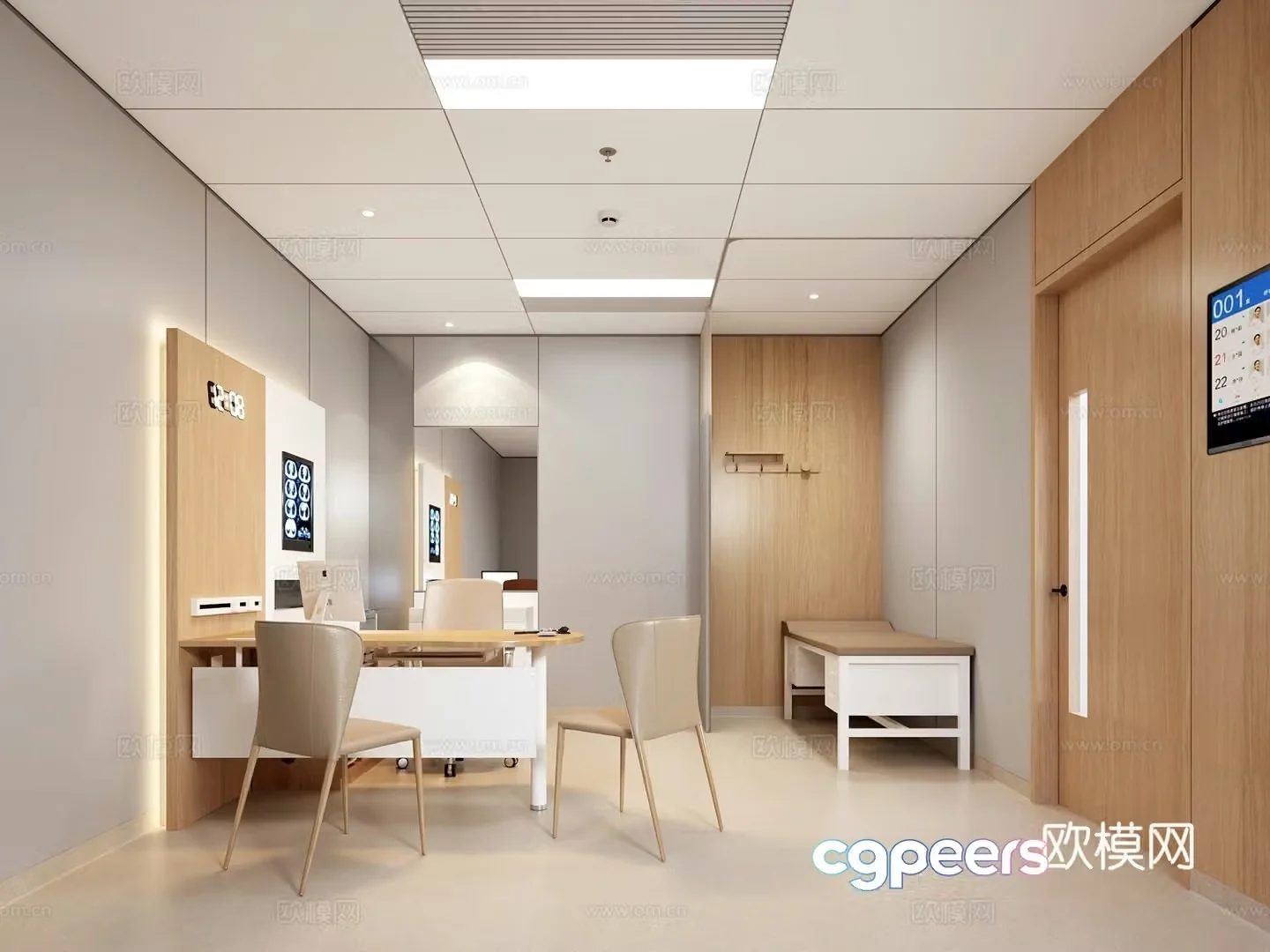 Modern hospital clinic 3d model