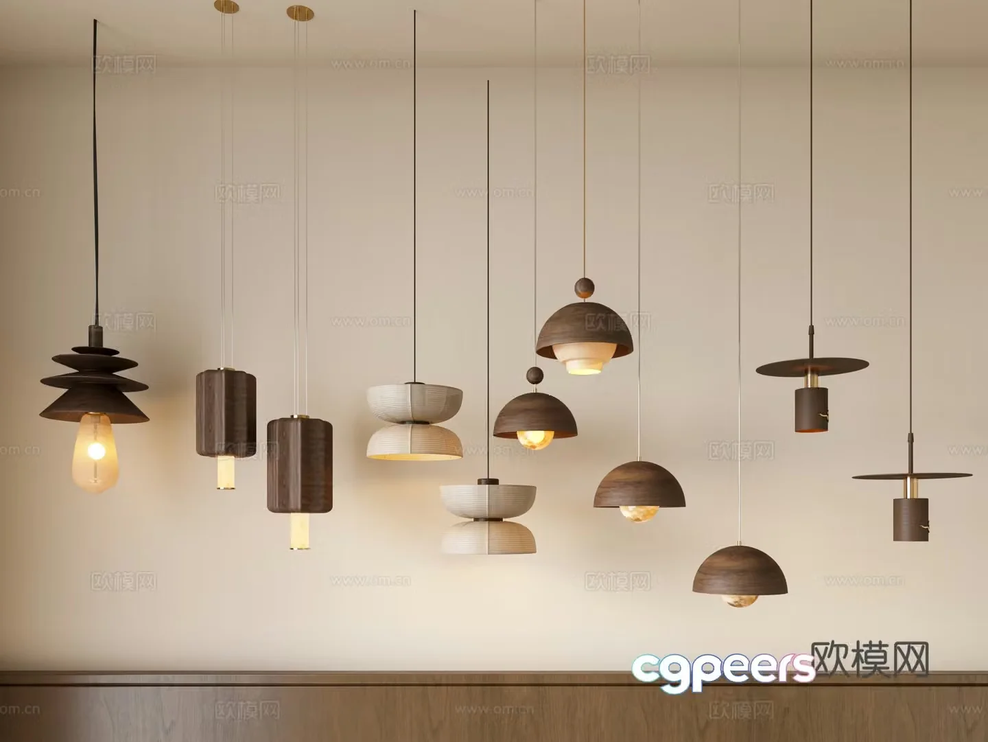 Middle-aged chandeliers retro style small chandeliers Bauhaus chandeliers small chandeliers bedroom small chandeliers 3D model