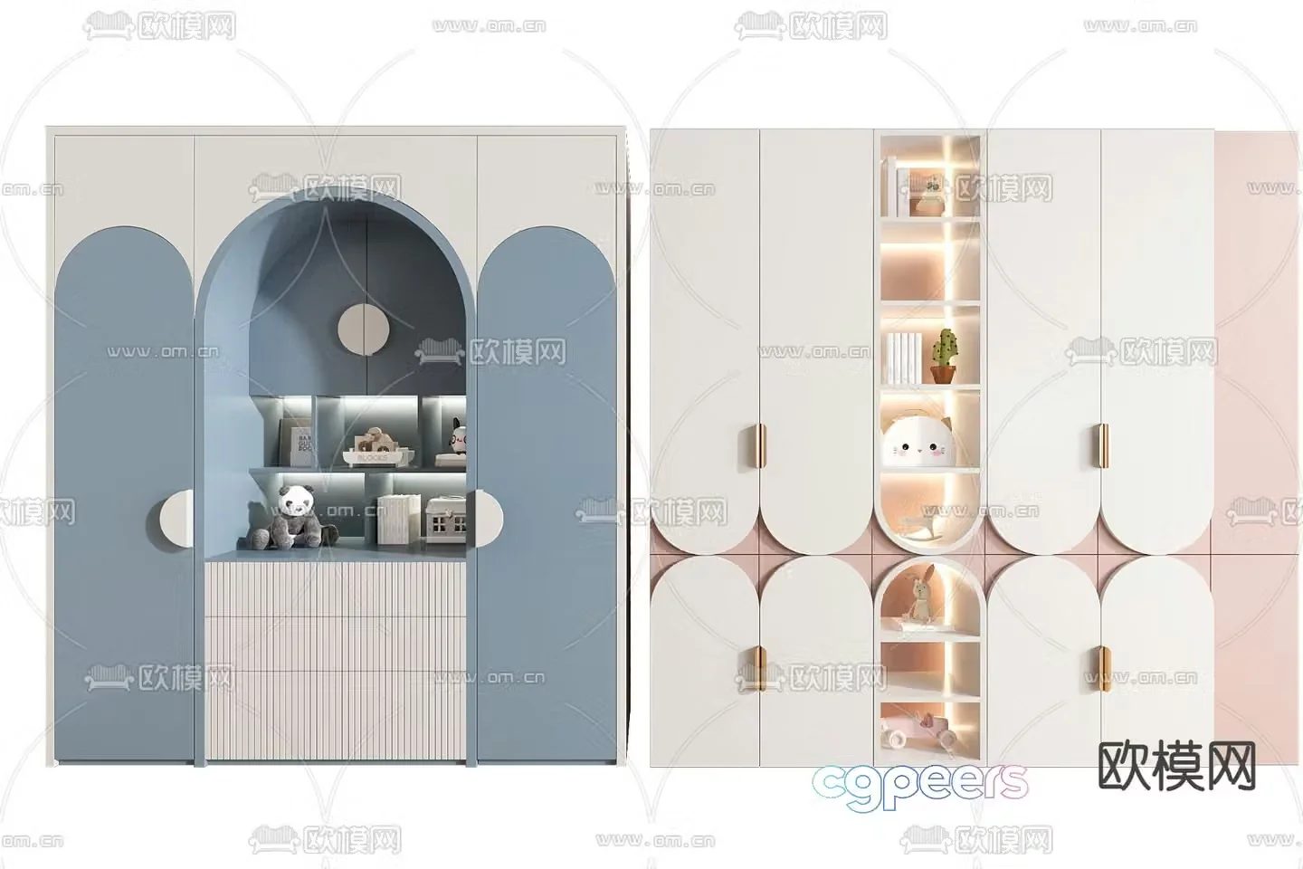 Children’s wardrobe storage cabinet 3d model