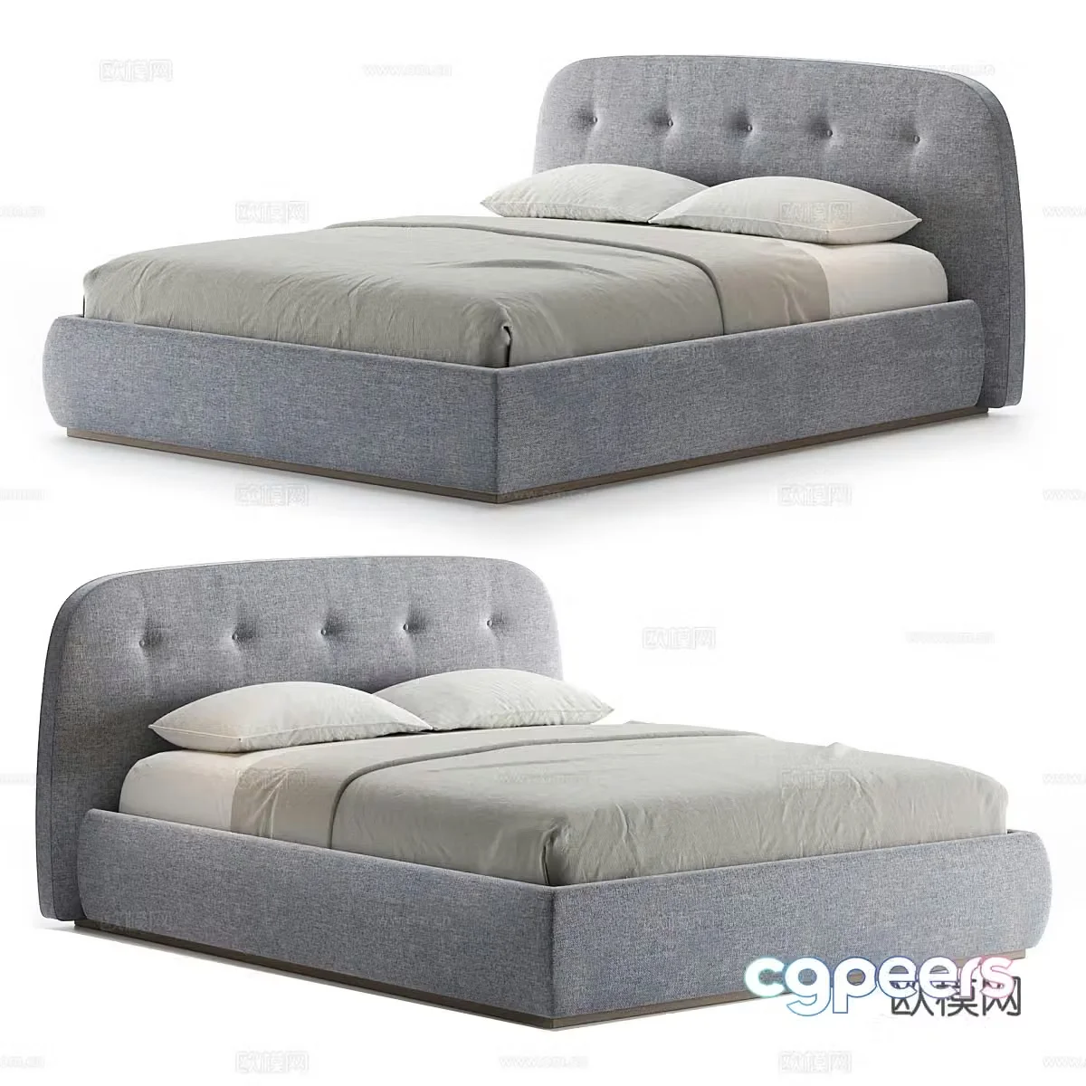 Modern simple double bed Double bed Simple bed Bed bedroom bed 3d model