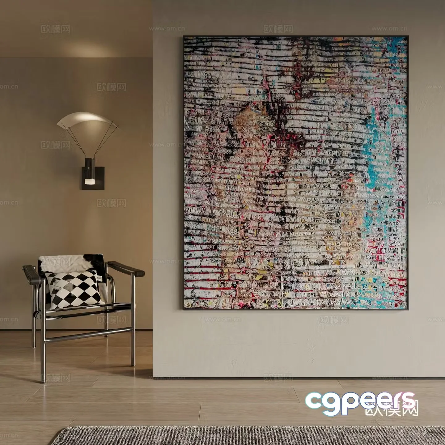 Modern decorative painting 3d model