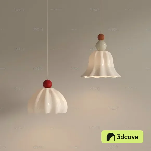 A Pair Of White Pendant Lights