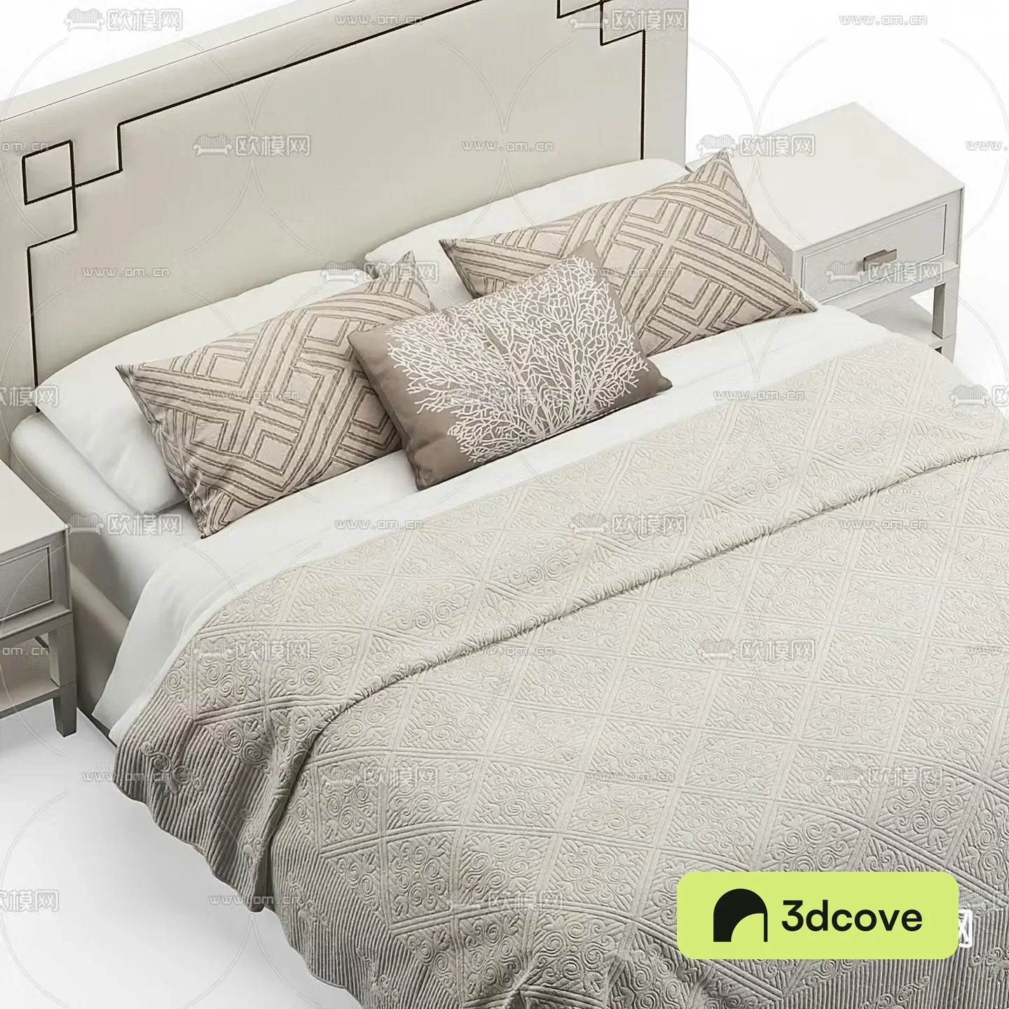 Cream style double bed