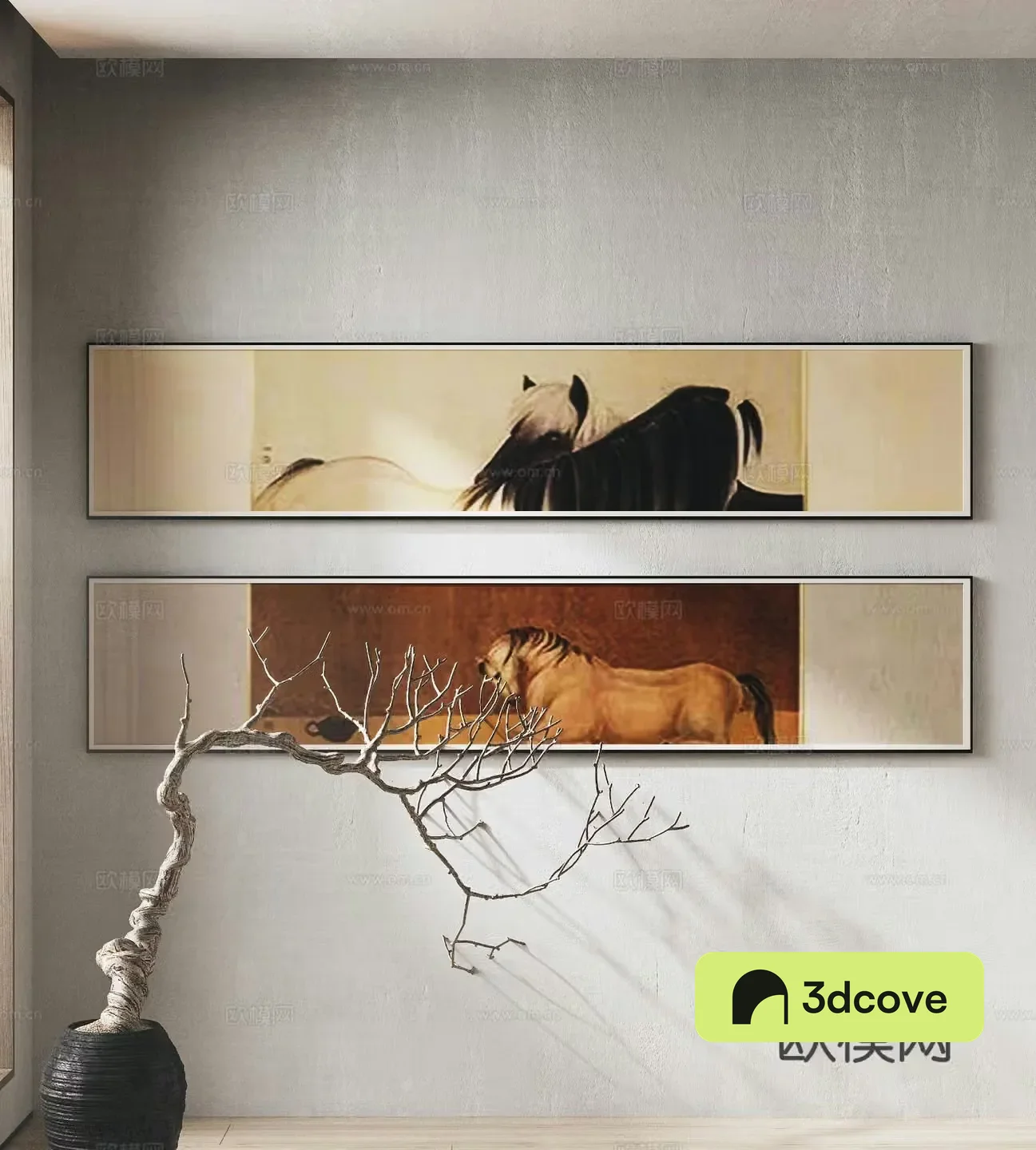 Wabi-sabi decorative painting art painting animal hanging painting