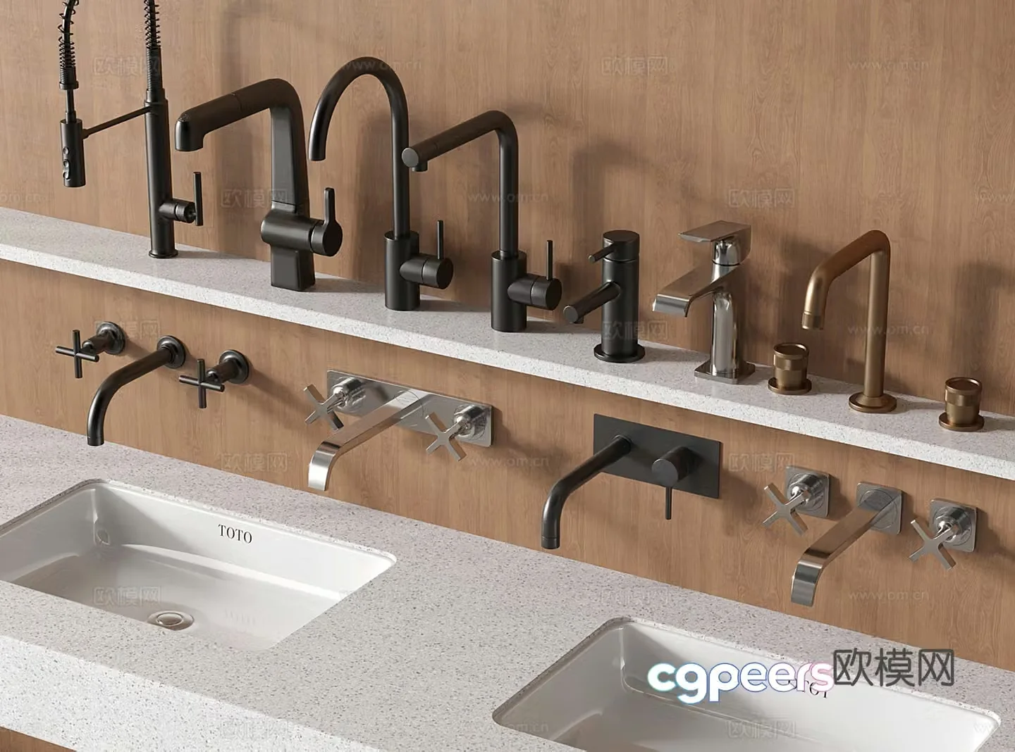Modern metal faucet Vegetable basin faucet Wash basin faucet Wall faucet 3D model