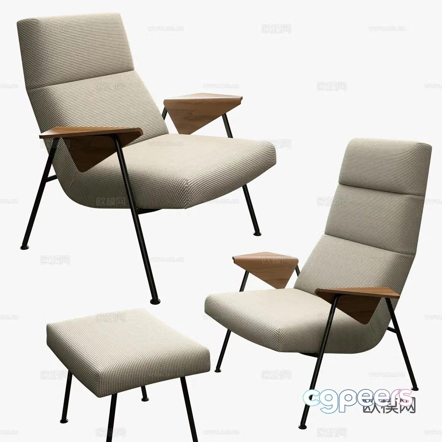 Modern Italian fabric armchair 3d model