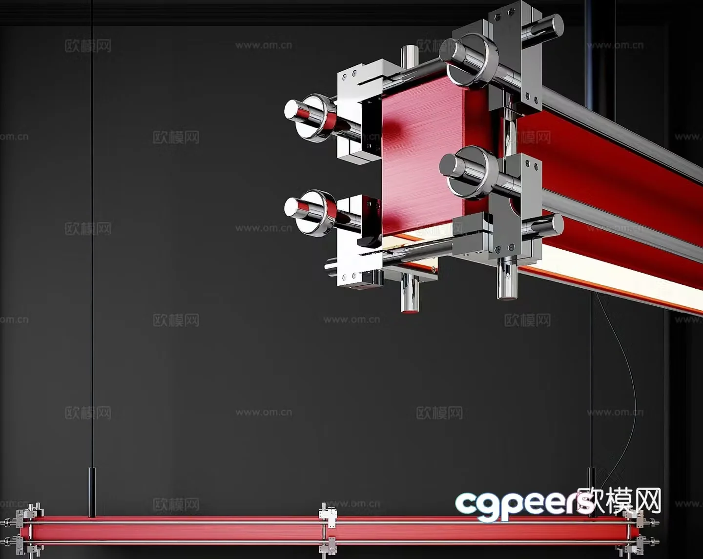 Office chandelier long chandelier 3d model