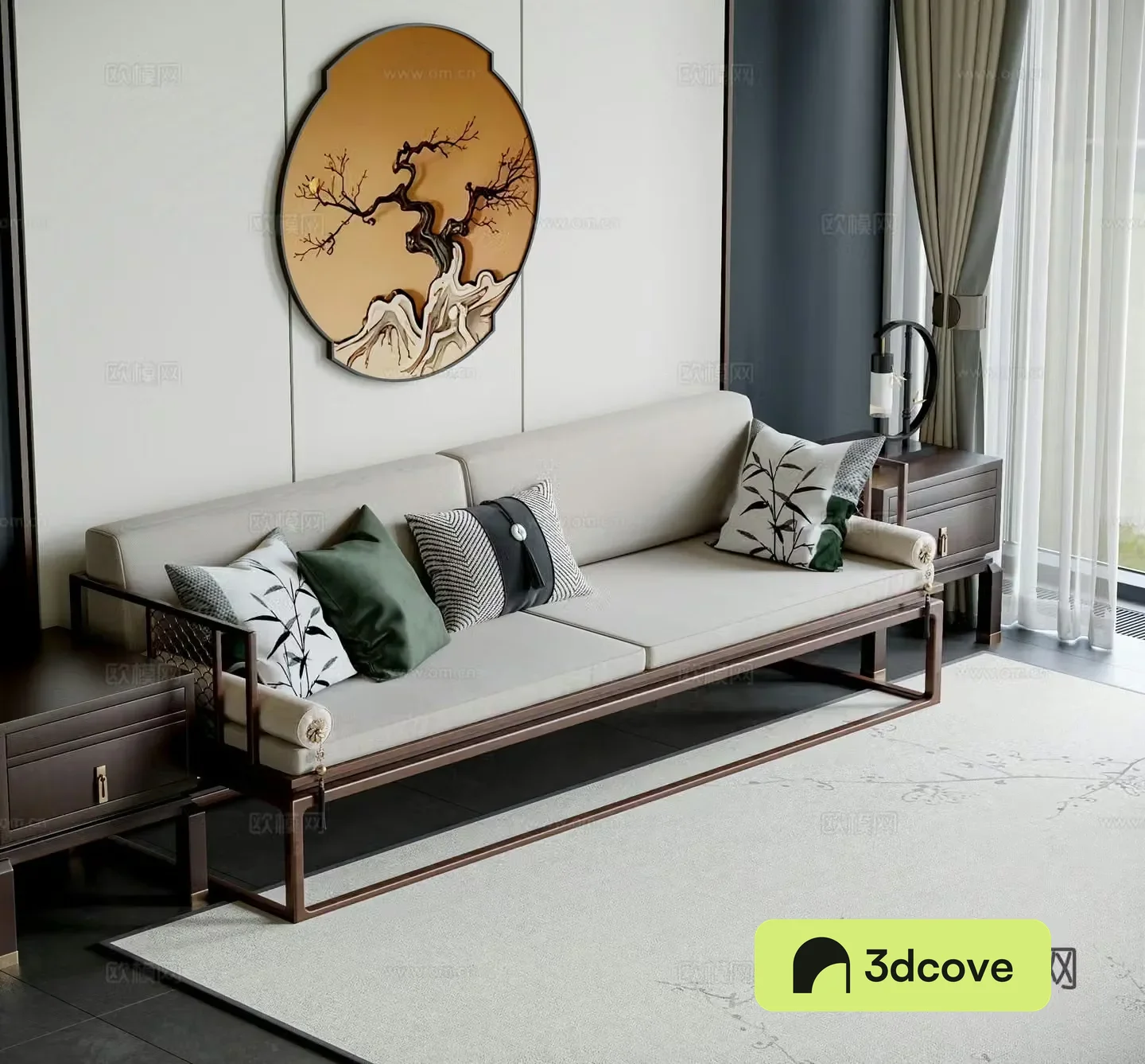 New Chinese style double sofa