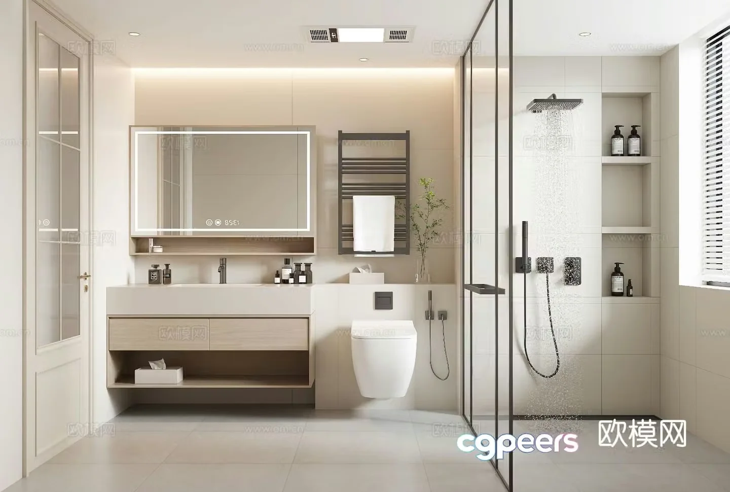 Modern bathroom bathroom 3d model