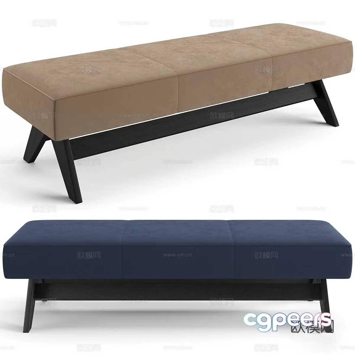 Modern footrest bedside stool 3d model