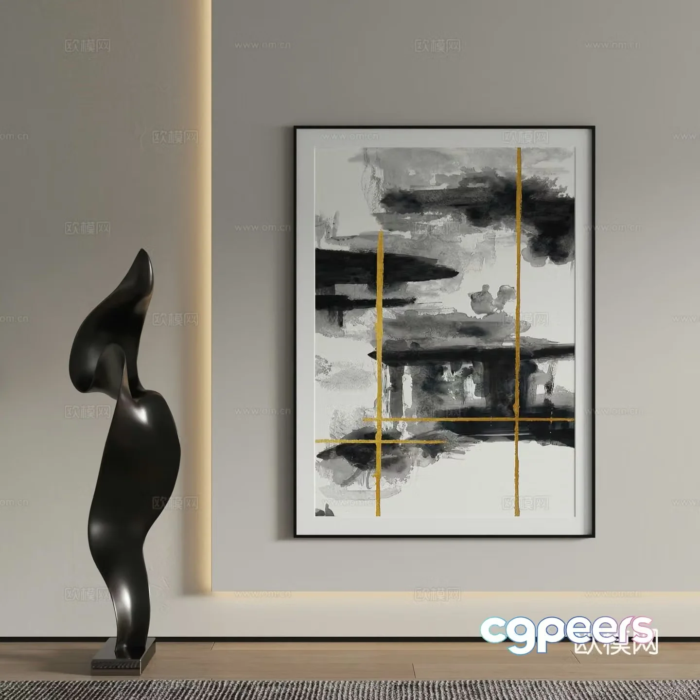 Decorative painting texture painting hanging painting 3d model