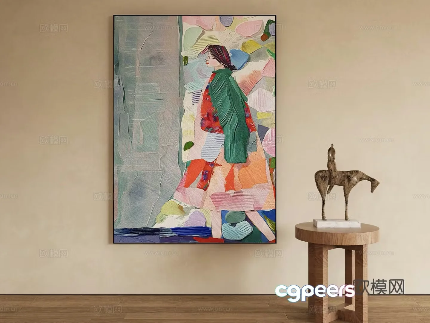 Modern abstract painting Decorative painting 3d model