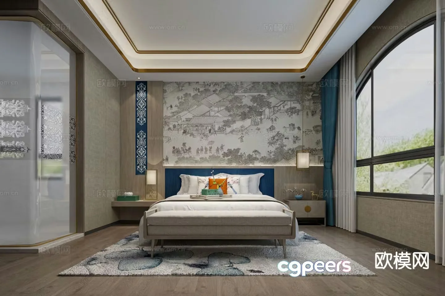 New middle generation bedroom master bedroom master bathroom 3d model