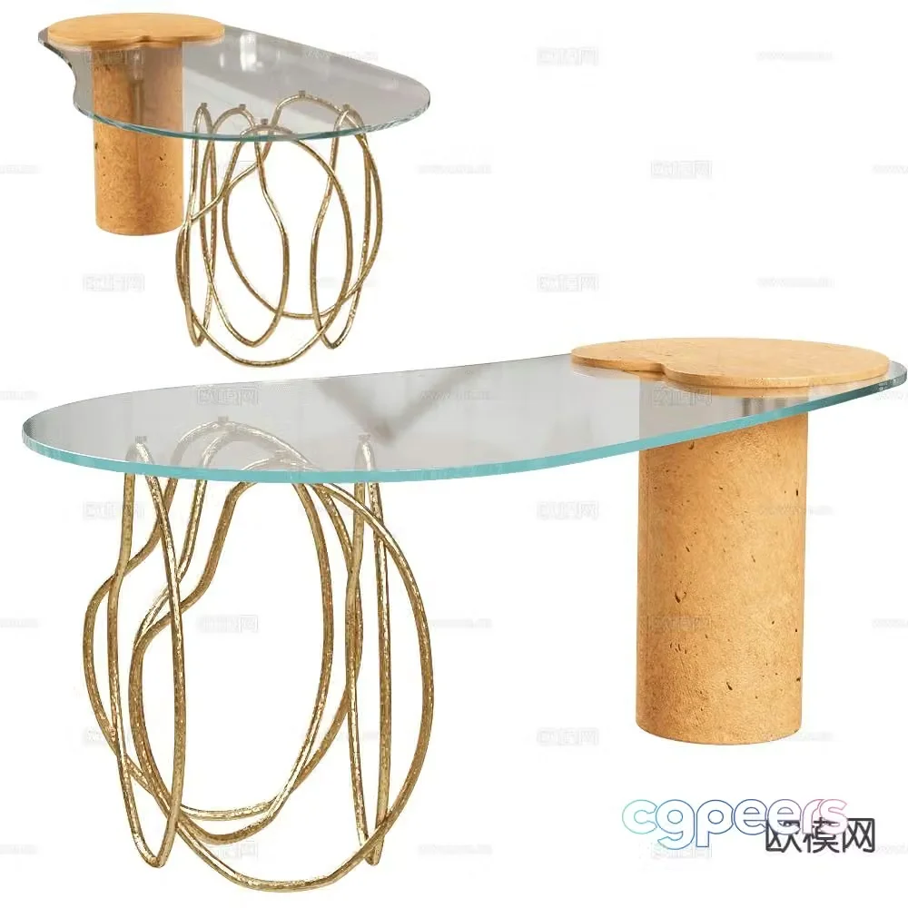 Salto Italian glass desk 3d model