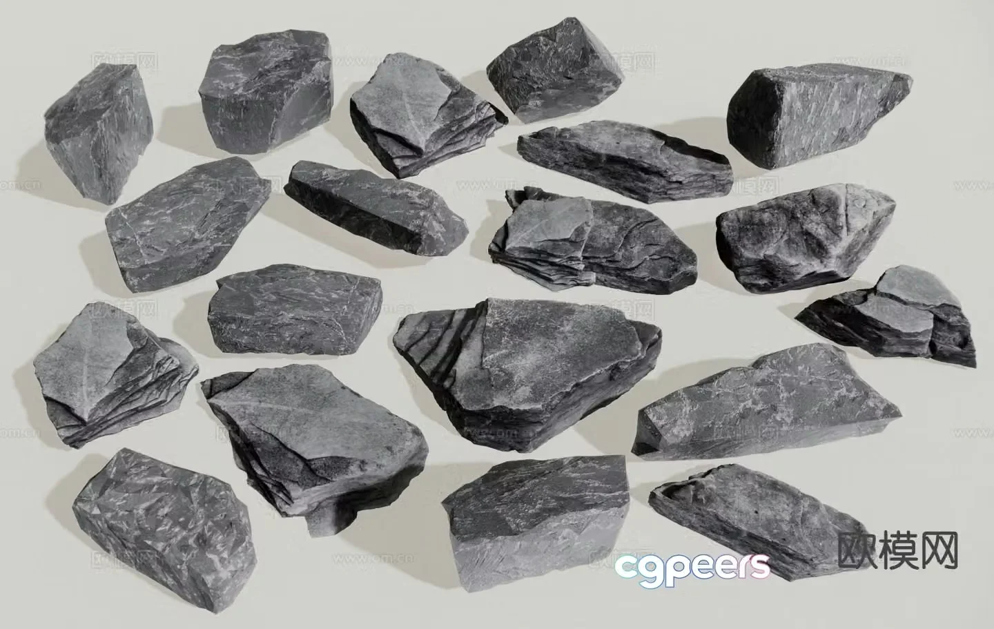 Modern landscape stones stones special-shaped stones paving stones 3D model