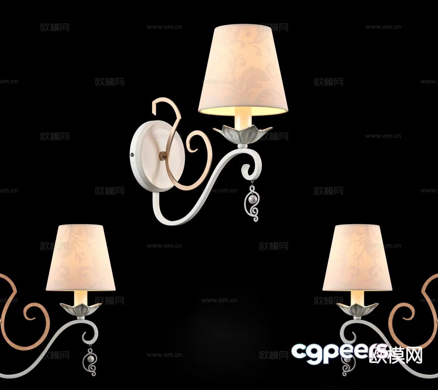 European wall lamp 3d model