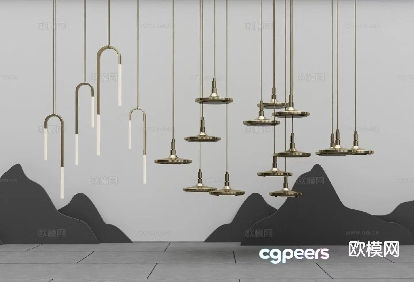 Light luxury art chandelier 3D model