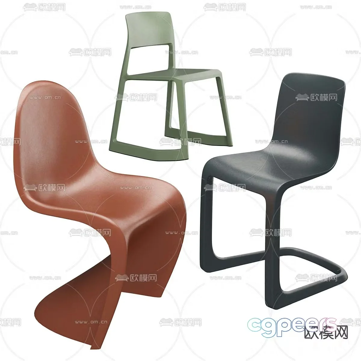 Vitra Grand Chair Lounge Chair 3d model
