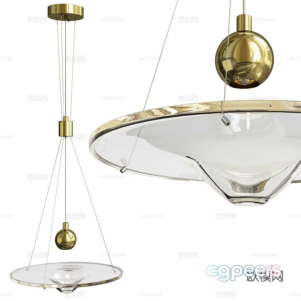Light luxury chandeliers glass chandeliers art chandeliers bedside chandeliers restaurant chandeliers bar chandeliers 3D model