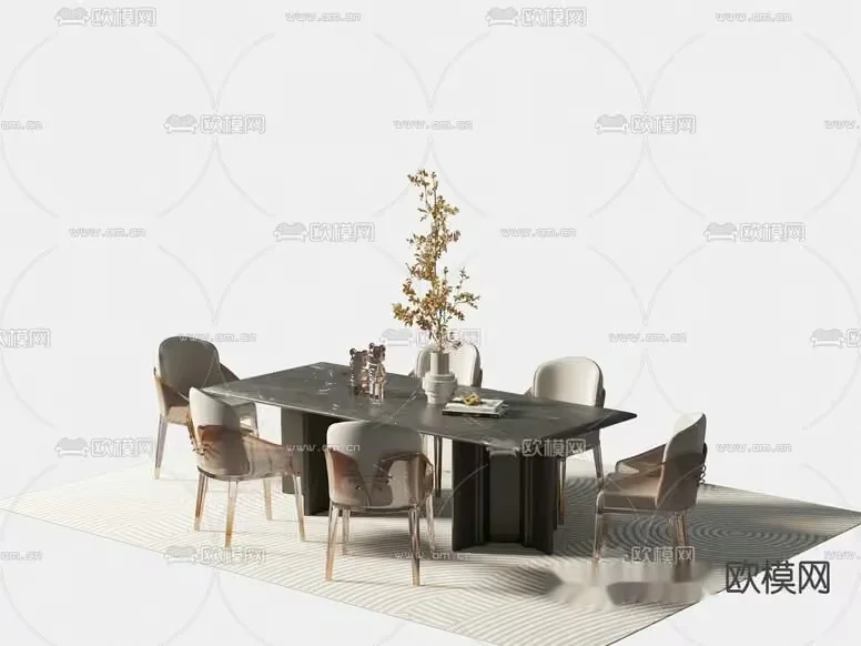 Modern Dining Table 3D Model – 6964 – CORONA Render