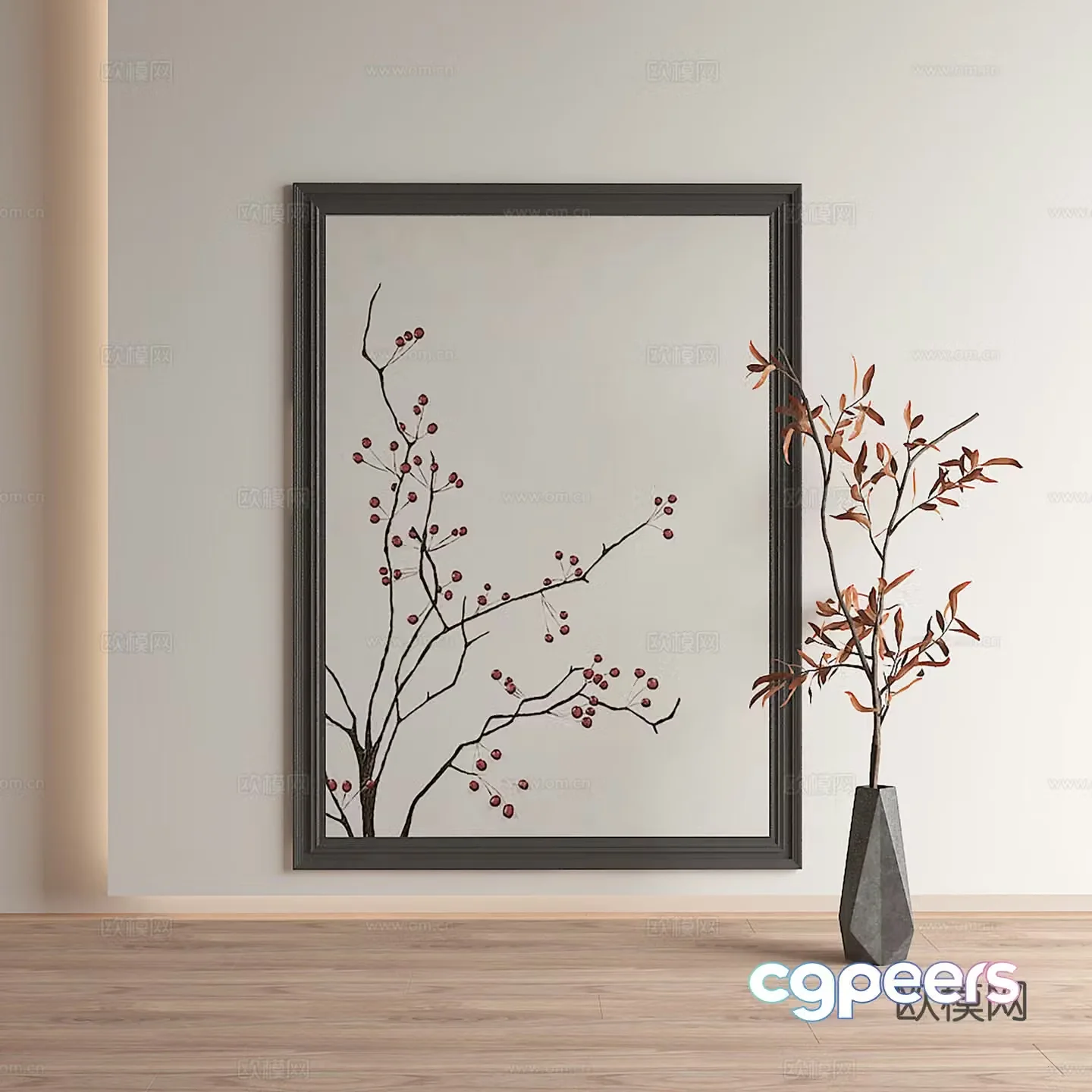 New Chinese style decorative painting 3D model