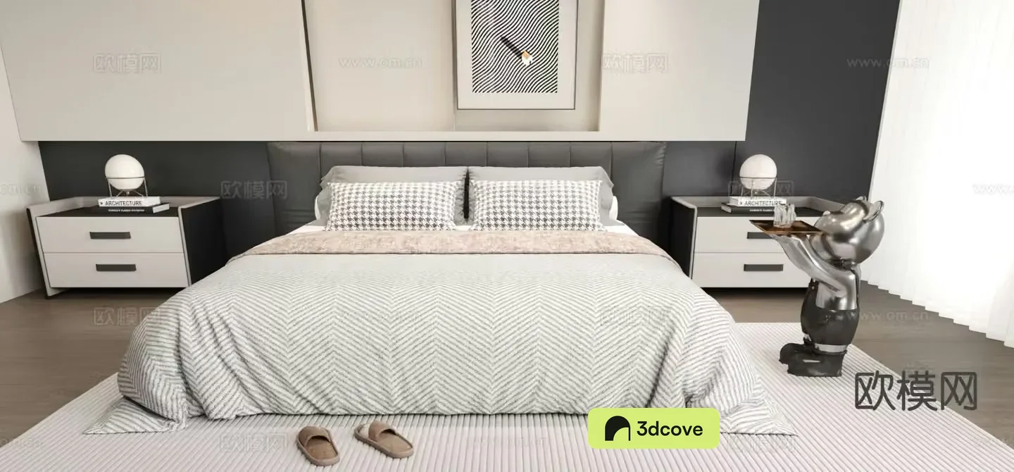 Italian leather bed double bed