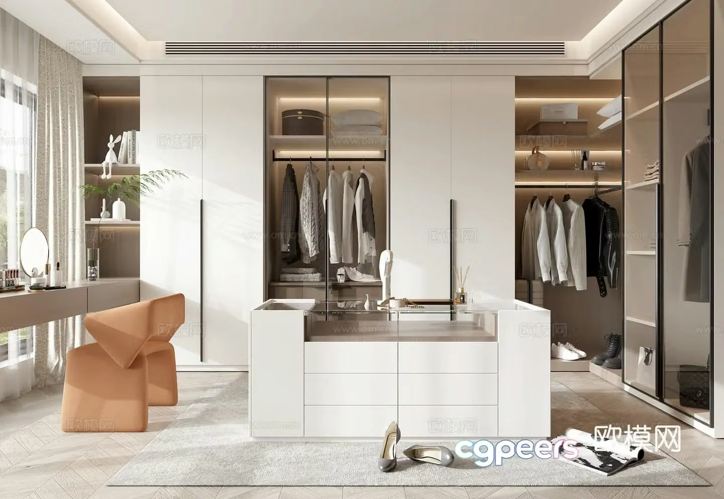 Modern cloakroom 3d model