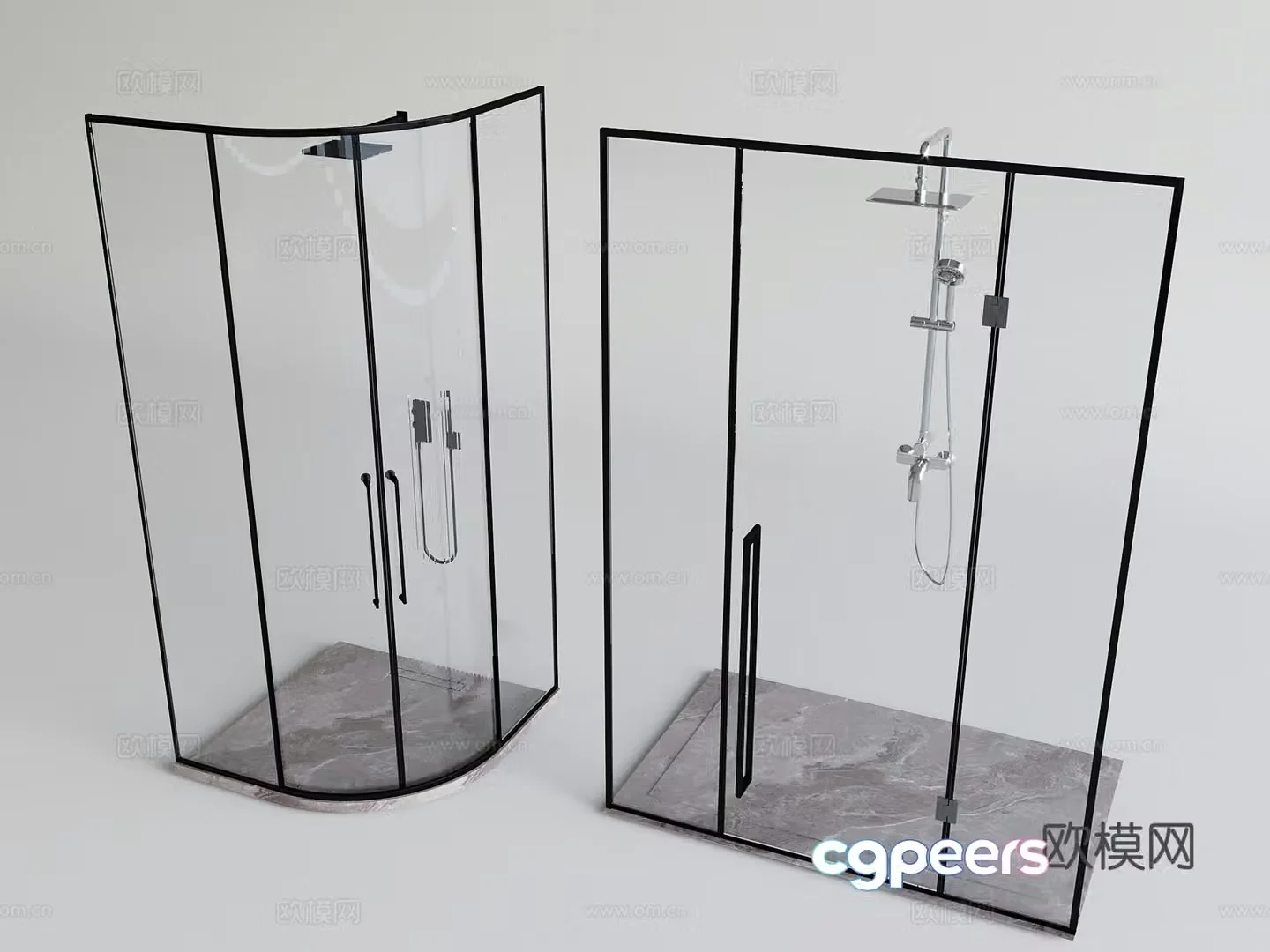 Glass shower room shower room 3d model