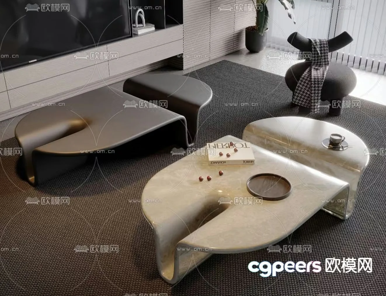 Special shaped coffee table 3d model