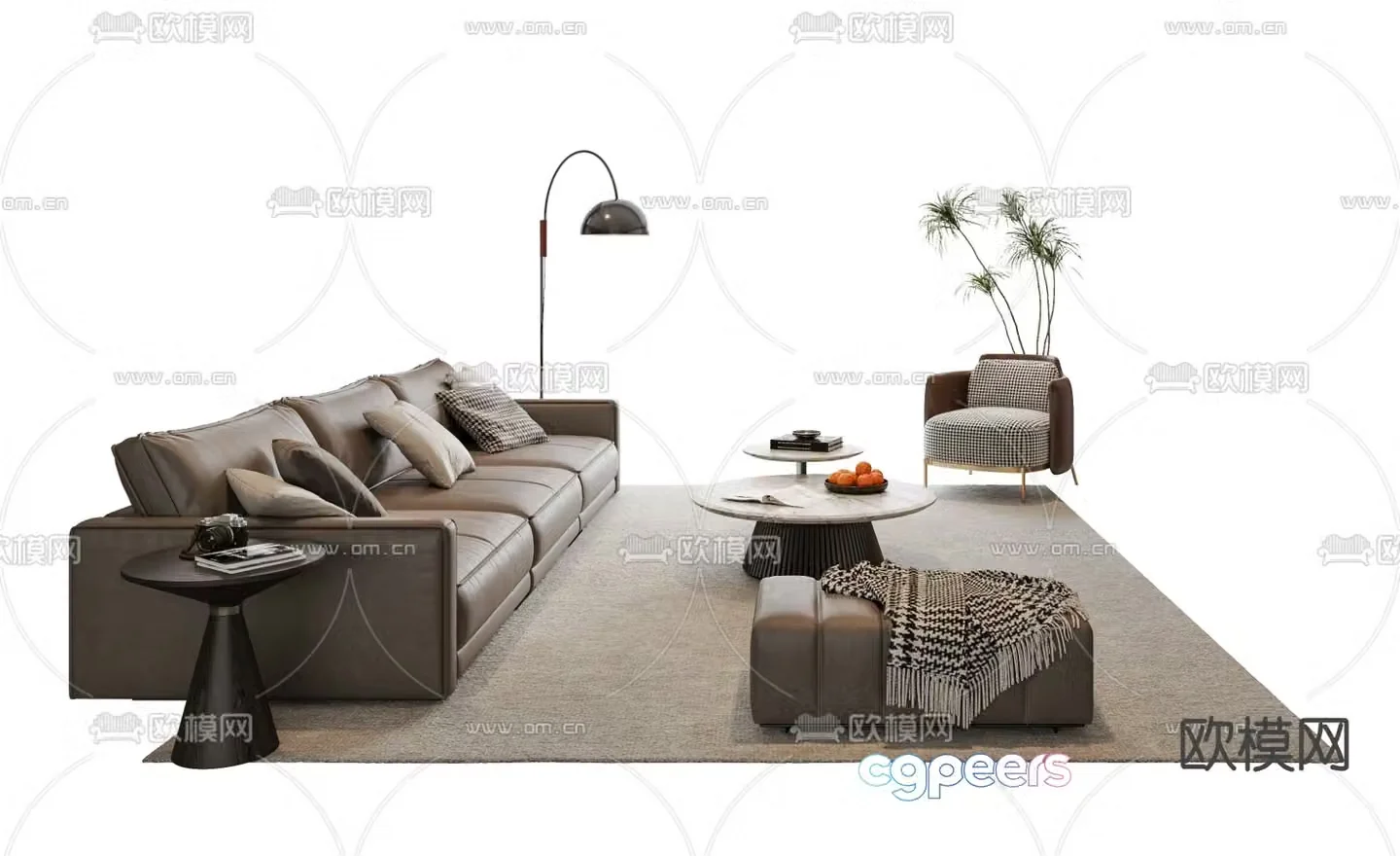Italian sectional sofa 3d model