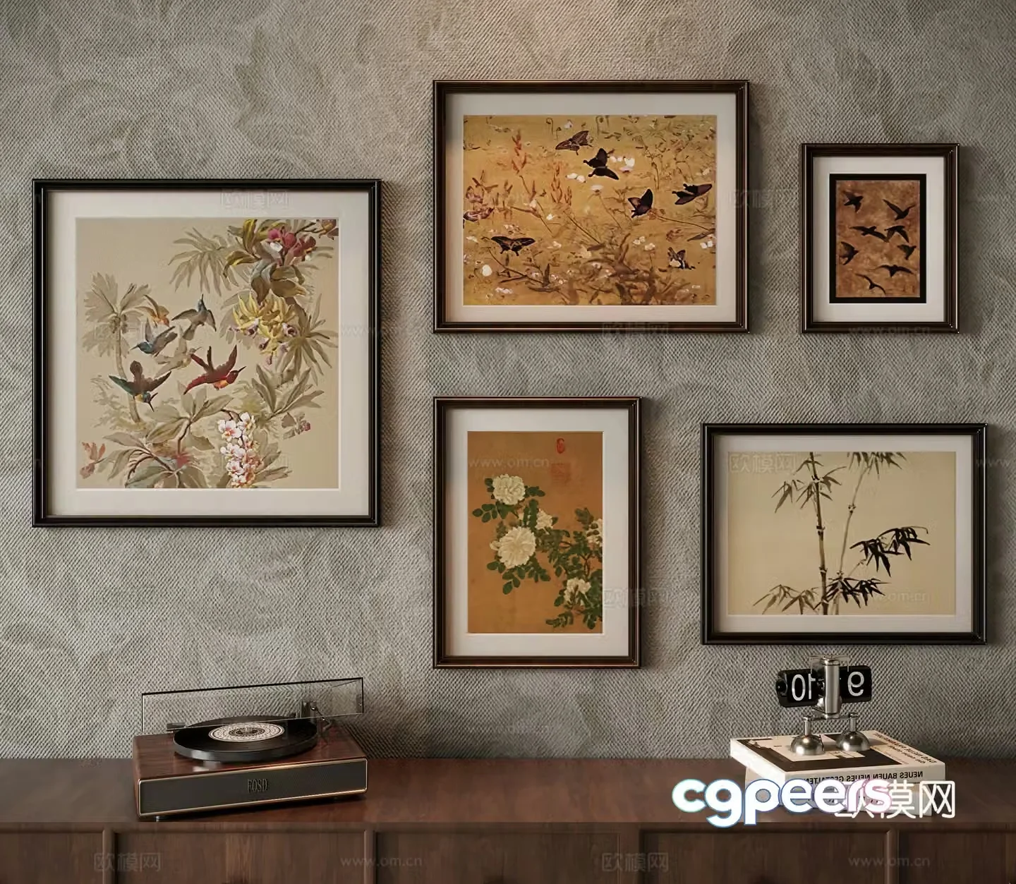 Modern medieval style decorative painting 3d model