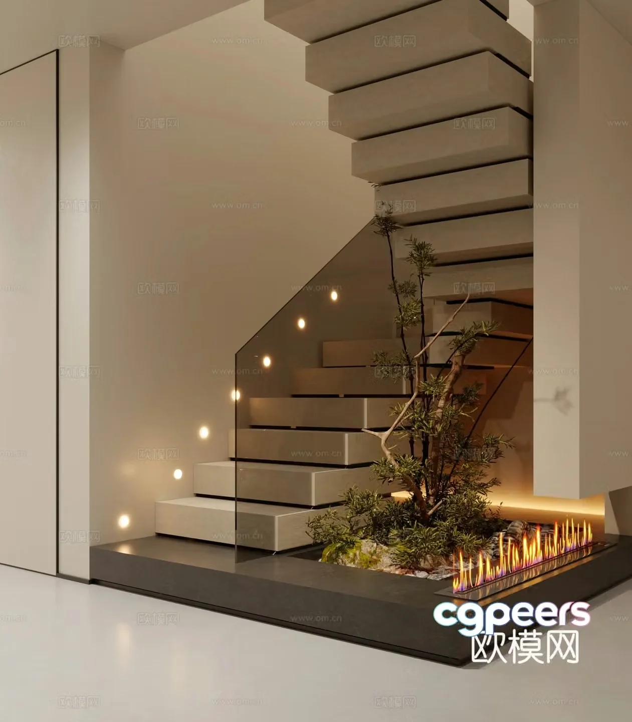 Modern stairwell 3d model