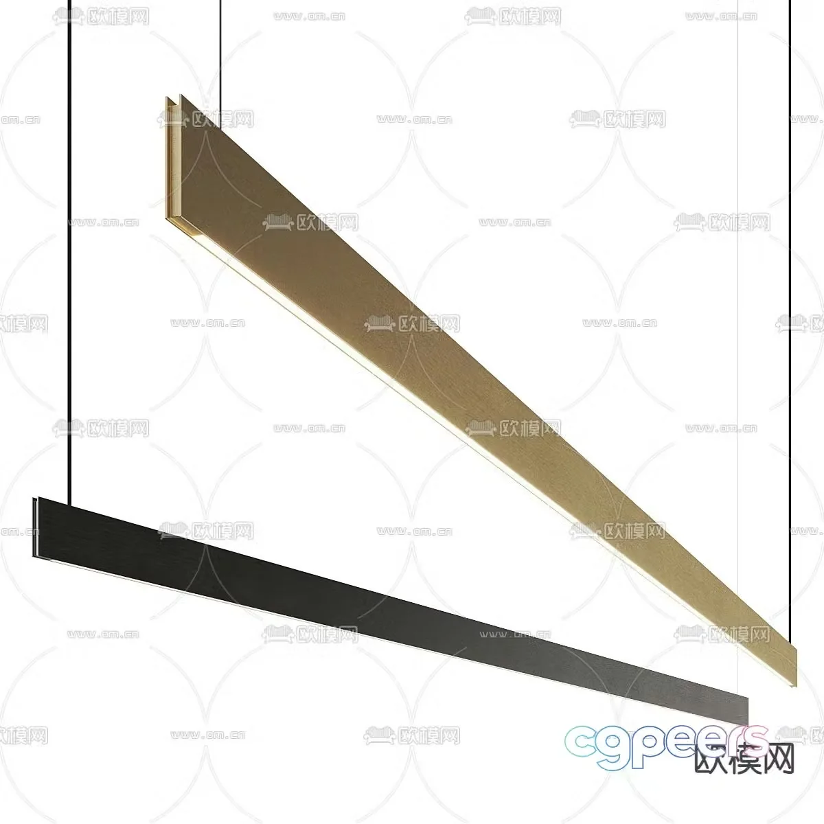 Strip chandelier long chandelier 3d model
