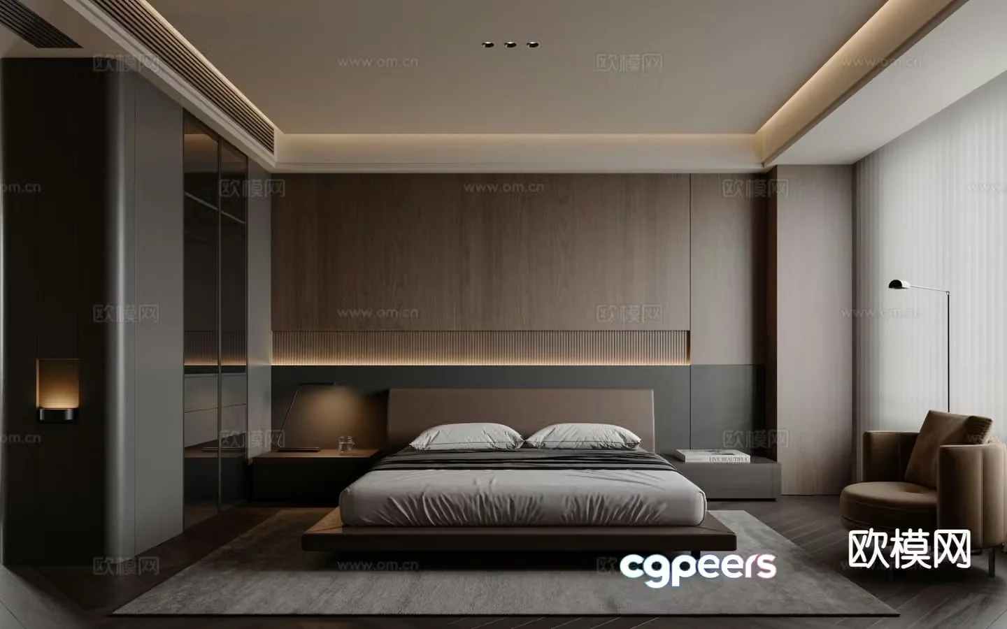 Italian style bedroom master bedroom 3d model