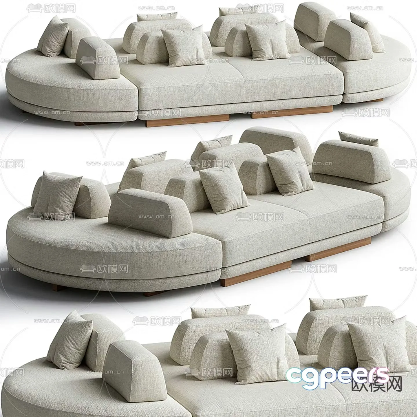 Architonic modular sofa public sofa 3d model