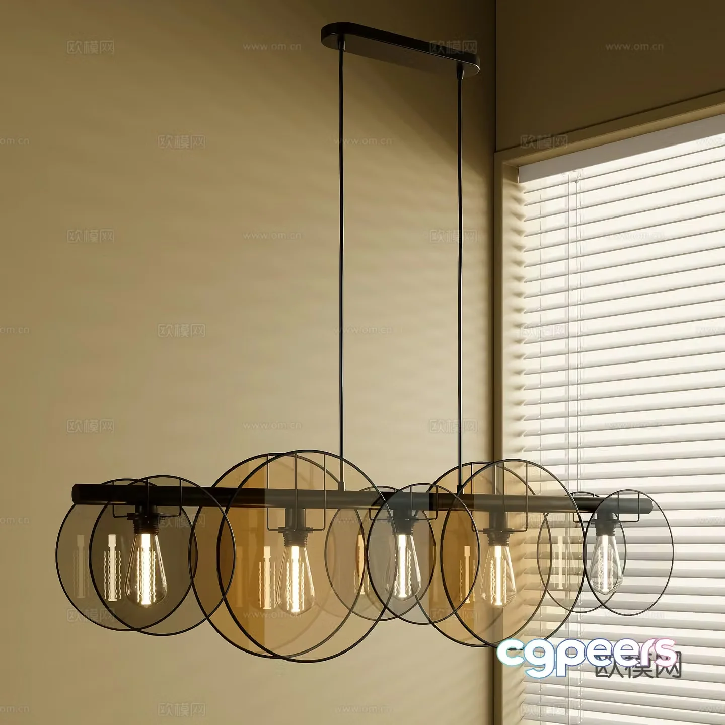 French medieval style chandelier 3d model