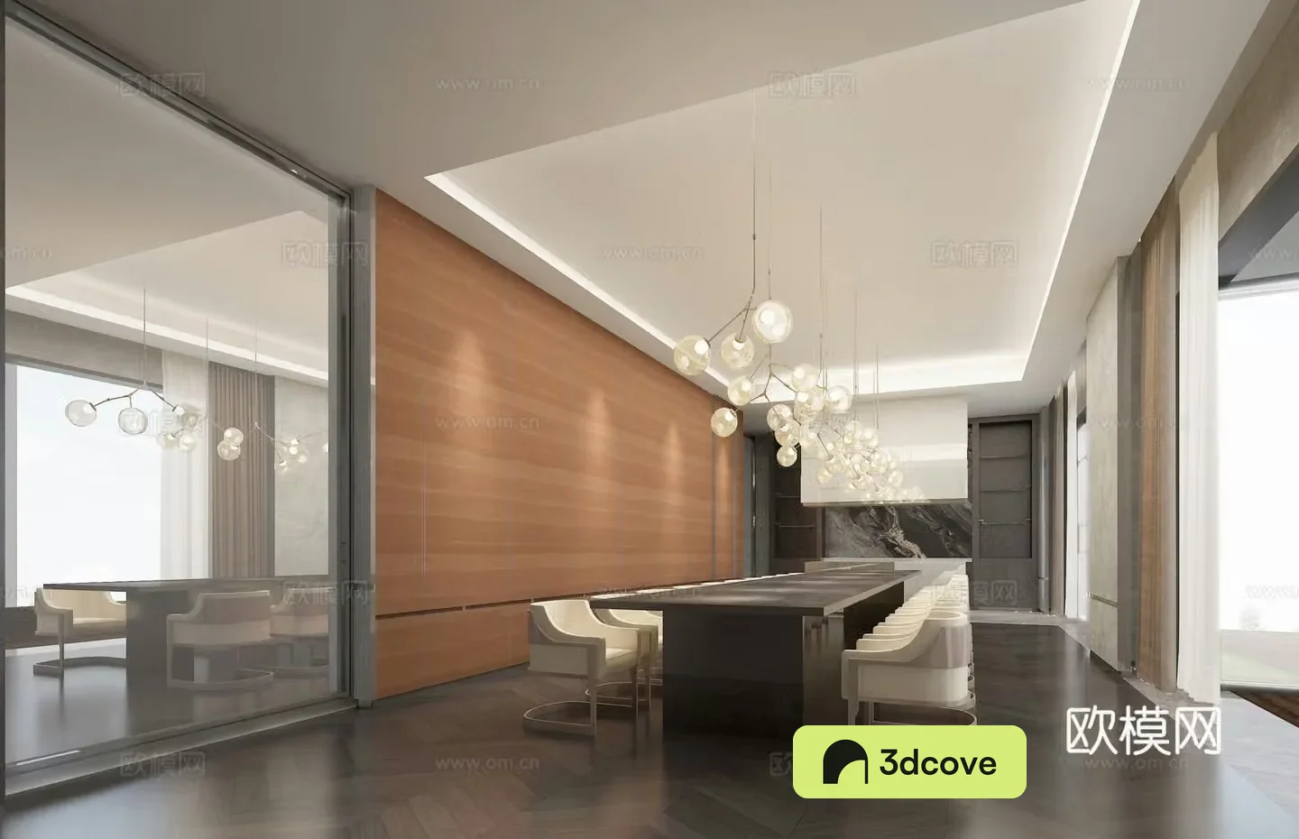 Modern club dining area