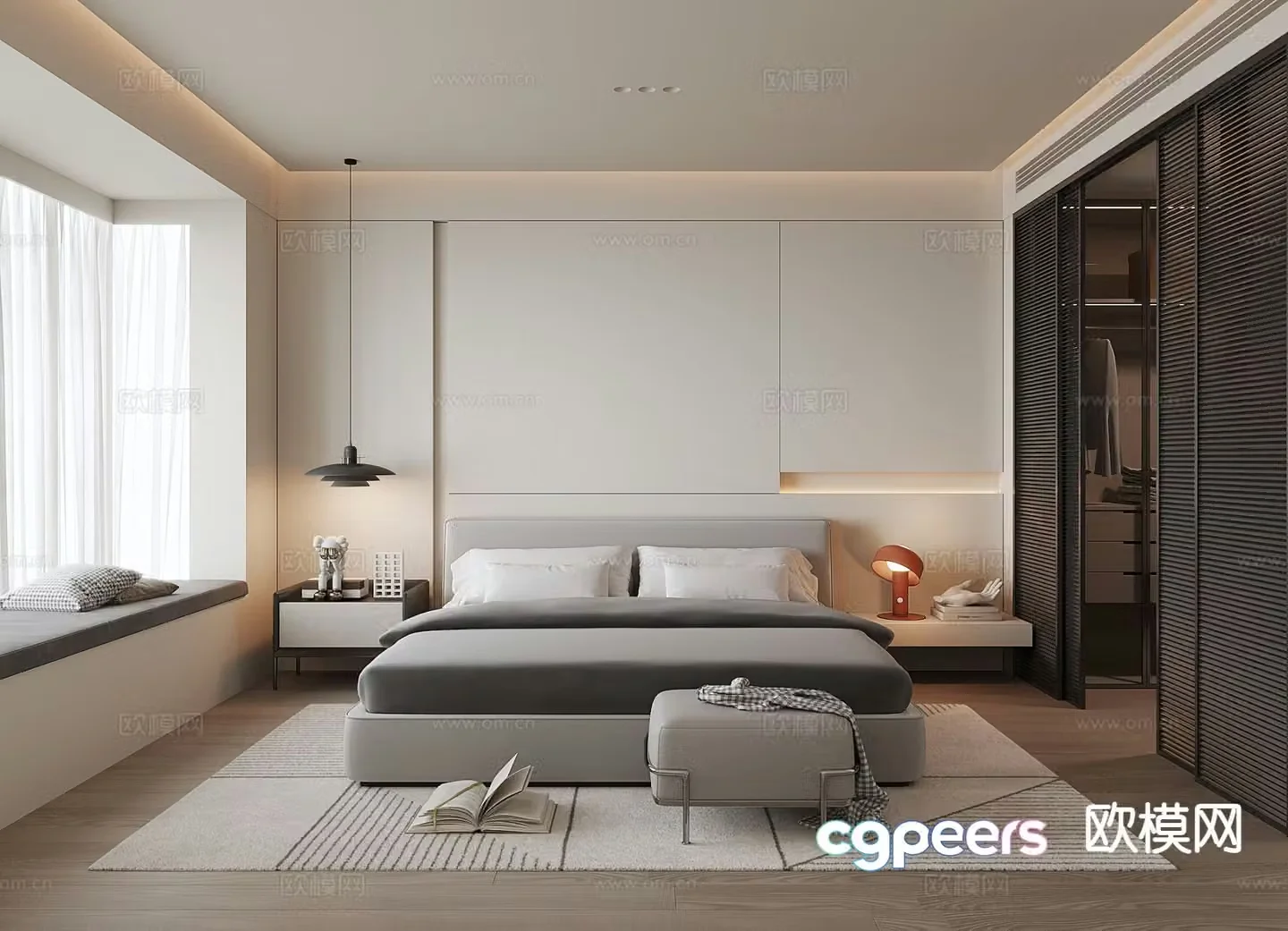 Modern bedroom master bedroom 3d model