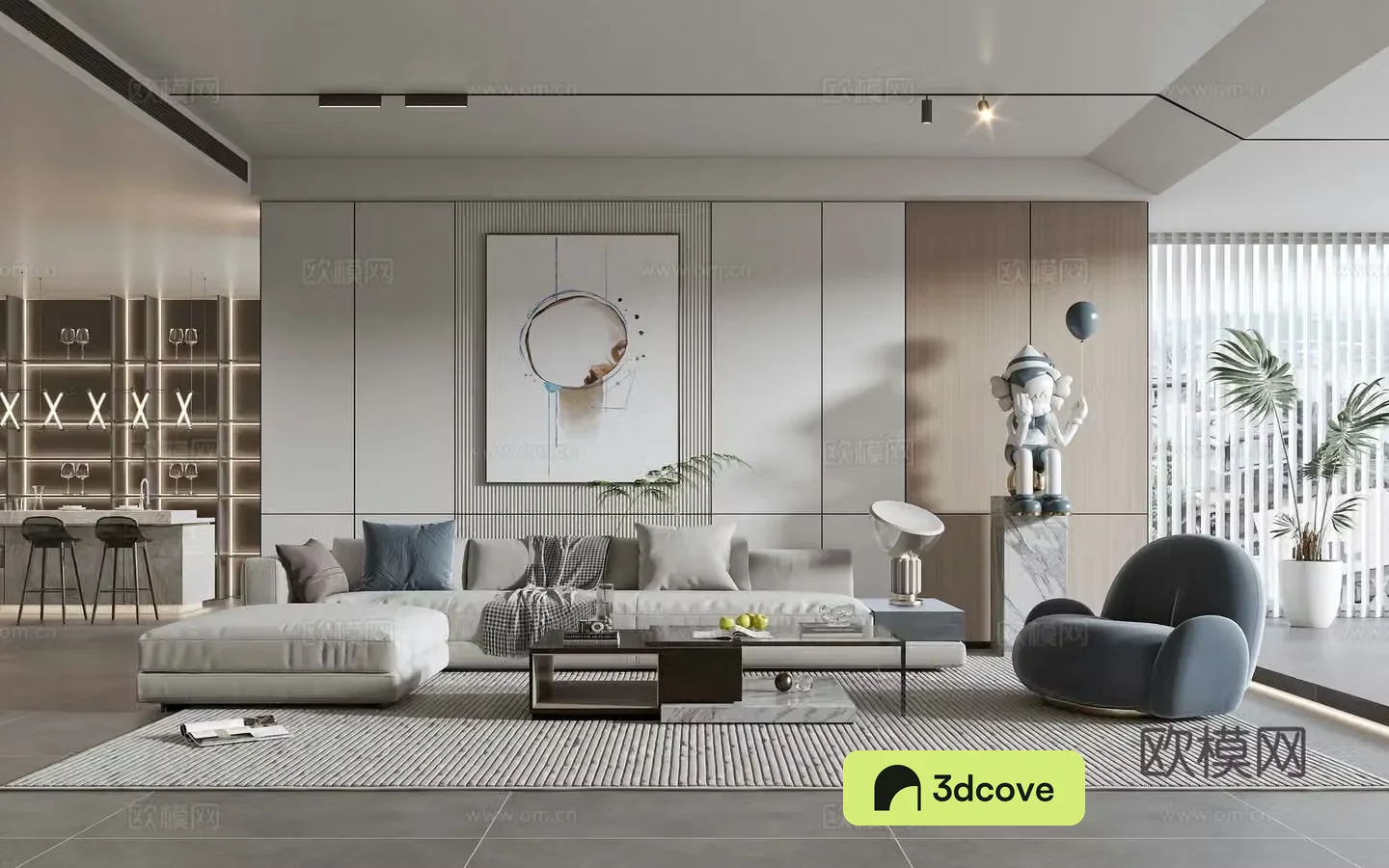 Modern living room modern sofa coffee table combination modern background wall