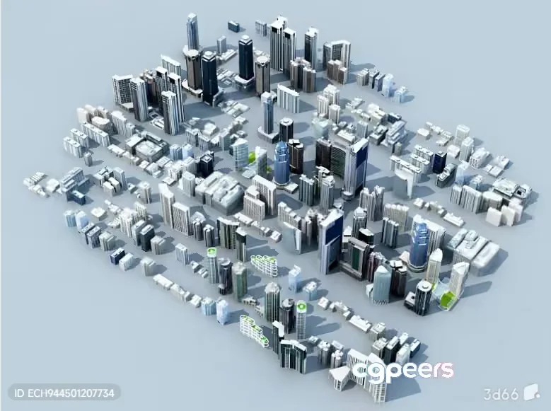 3D Cityscape 3D Model – 3654 – VRAY Render
