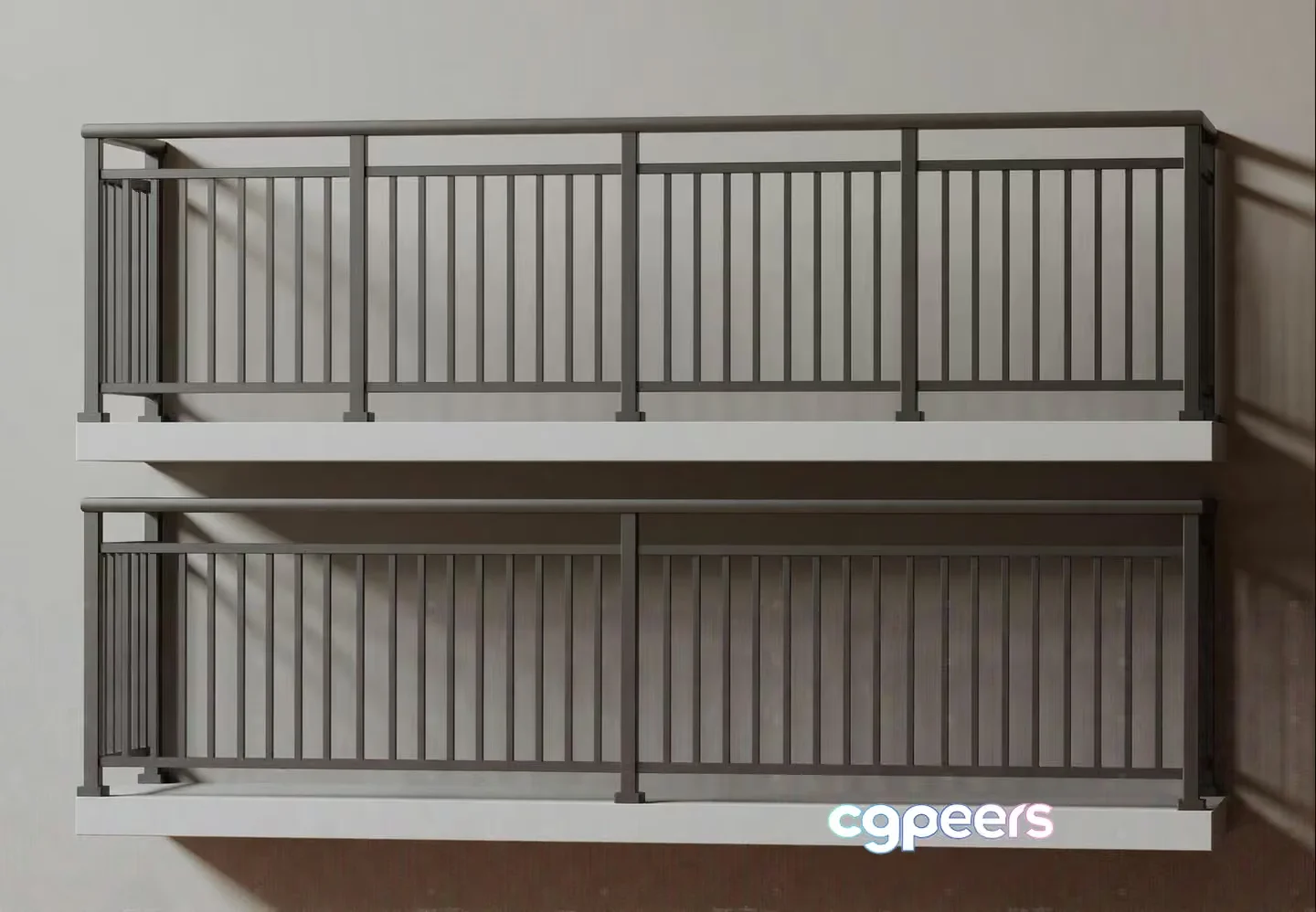 Modern Metal Balcony 3D Model – 6558 – VRAY Render