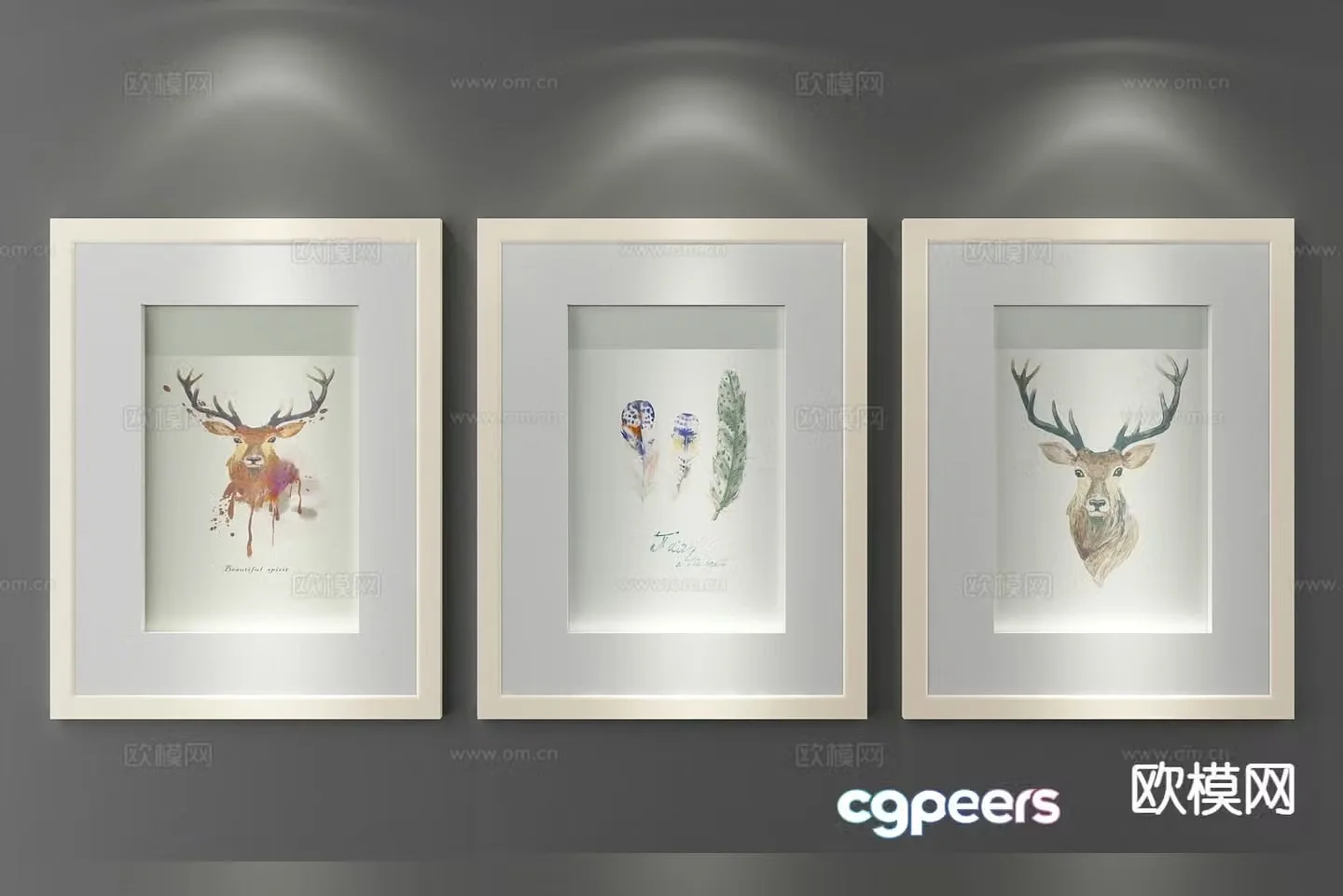 Decorative painting art painting hanging painting 3d model