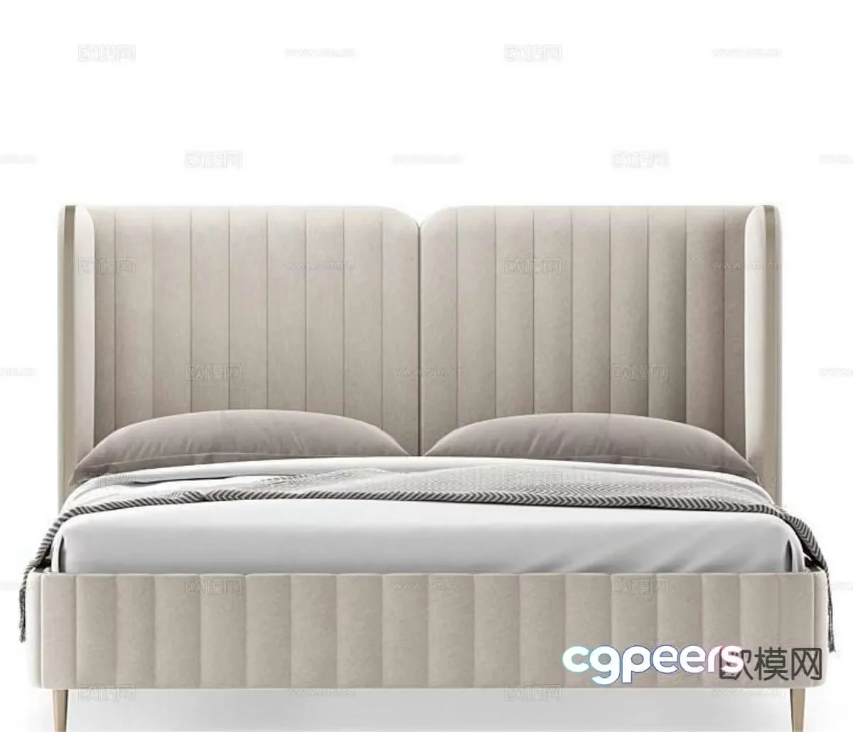 Modern double bed 3d model